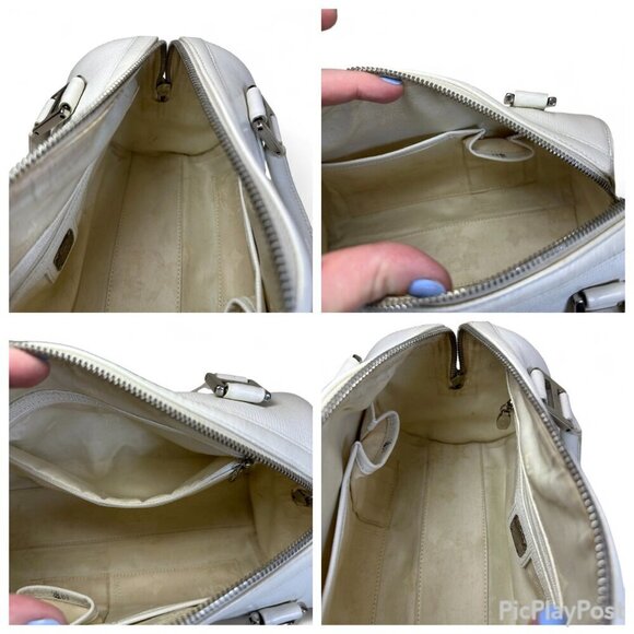 MCM White Leather Papillon Barrel Bag - Picture 9 of 15